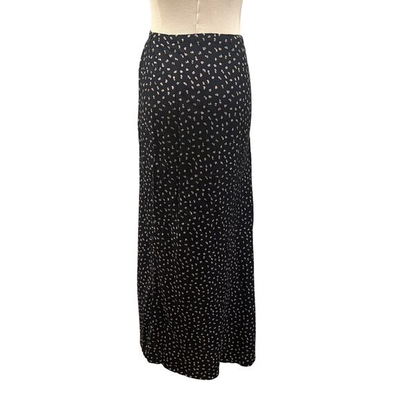 Jones Studio Vintage Maxi Skirt Black Floral Small Cottagecore Office Y2K Fall - Picture 1 of 4